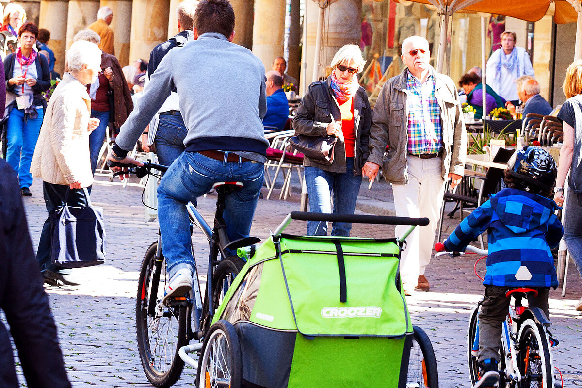 Fahrrad in der Fußgängerzone Fahrrad in der Fußgängerzone